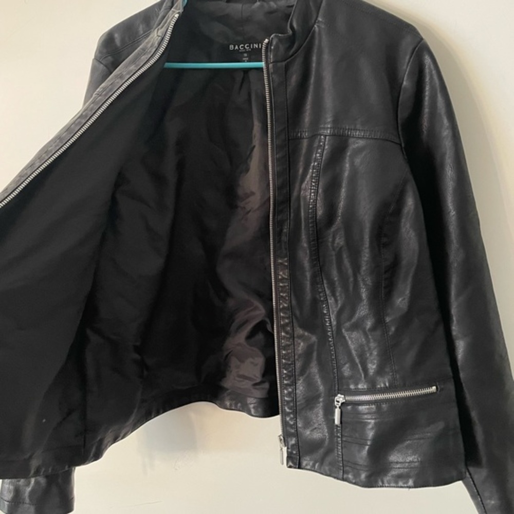BACCINI Women Leather Jacket Size 1X - Picture 2 of 4